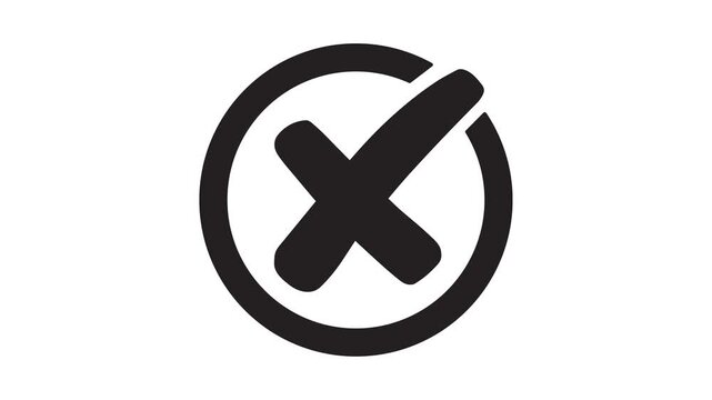 Looping motion graphic of a red cross mark, a clear and universally understood symbol for stop, danger, or incorrectness.
