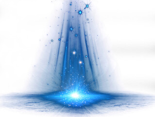 Blue Light Explosion on Transparent Background Isolated as Energy Blast for Digital Design and Graphic Overlay 200 Character Limit for Creative Use