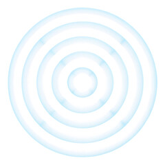 Symmetrical Concentric Blue and White Rings on circle pattern isolated on a transparent background