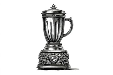 Fototapeta premium Stylish vintage blender on a white background showcasing intricate details and classic design elements