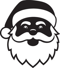 funny cartoon Santa Claus face with hat vector illustration