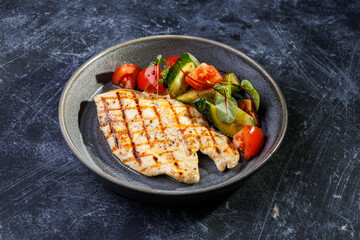 Grilled Chicken With Fresh Tomato Cucumber Salad