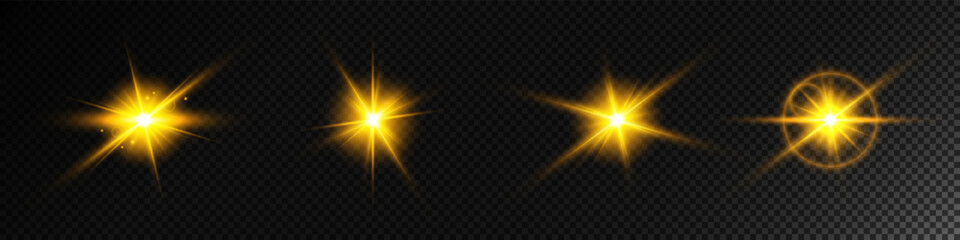 Lens Flare, light glow effect. sun or realistic shining star with backlight effect.
bokeh glitter and sparkles or sparkles on transparent background.
