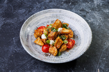 Gourmet Roasted Potatoes With Cherry Tomatoes And Fresh Herbs