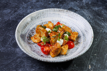 Gourmet Roasted Potatoes With Cherry Tomatoes And Fresh Herbs