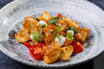 Gourmet Roasted Potatoes With Cherry Tomatoes And Fresh Herbs