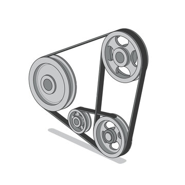Mechanical Power Transmission Timing Belt Illustration