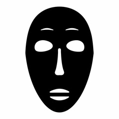 Stylized Black Face Mask Depicting Anonymity, Mystery and Potential Cultural Significance