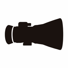 Silhouette of a telephoto lens for professional photography and videography
