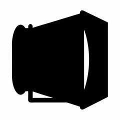 Black silhouette of a film light or spotlight equipment in studio