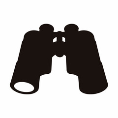 Silhouetted Binoculars for Observation and Navigation in Black and White Design