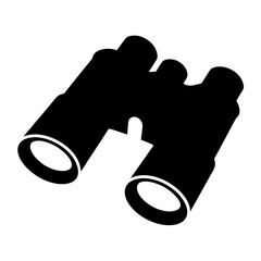 Black silhouette of binoculars used for observing nature and wildlife