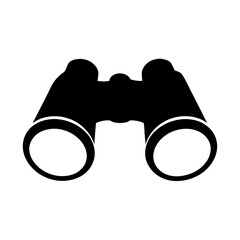 Black and white vector image of binoculars for observing far away objects