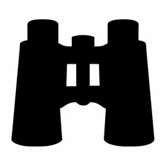 Silhouette of binoculars for viewing distant objects and enhancing vision