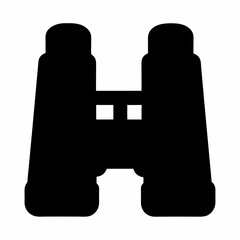 Silhouette of Binoculars for Observing Distant Objects, Adventure and Exploration