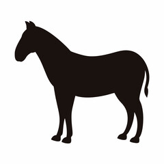 Striking silhouette of a majestic horse on a clean white background