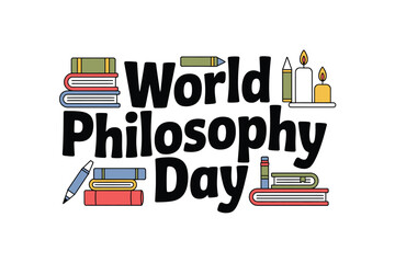 World Philosophy Day is celebrated with books and candles.