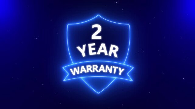 2 year warranty concept on the transparent background. Badges Design Animation. Motion graphics of warranty idea. 4k video animation.