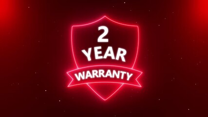 2 year warranty concept on the transparent background. Badges Design Animation. Motion graphics of warranty idea. 4k video animation.