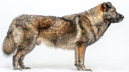 Fototapeta premium Striking and majestic dog with unique fur patterns in a studio setting