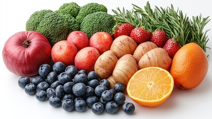 Fresh produce display featuring colorful fruits and vegetables from a farmer's market