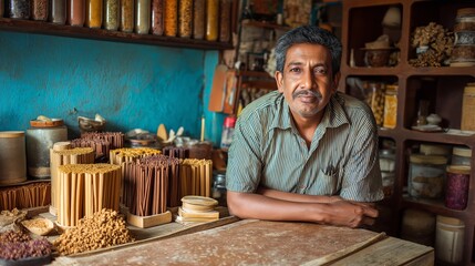 incense maker artisan standing at workshop