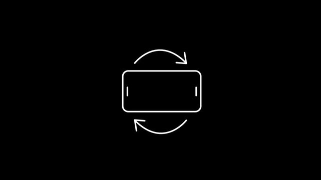 Please Rotate Your Phone. Turn you Smartphone and rotate device screen animation on black transparent background with alpha channel. Rotate your phone horizontal to vertical orientation