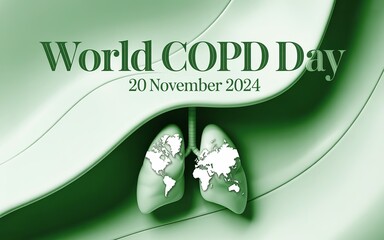 Lungs with world map emphasize global COPD awareness and prevention.