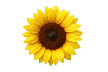 Naklejka premium Sunflower head depicting happiness and natural beauty, featuring vibrant yellow petals and a rich brown center. Transparent background