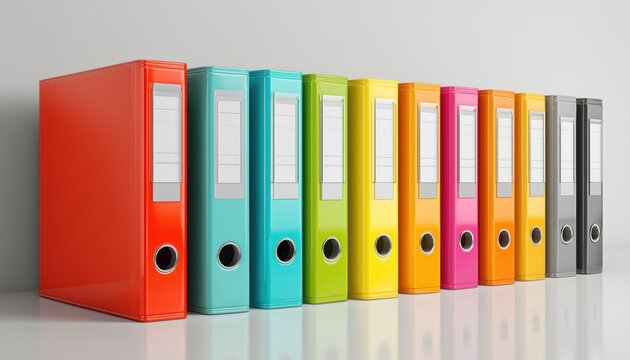 White Multi-Ed Ring Binders: A Convenient Way To Organize Your Documents And Keep Them Neat And Tidy In One Place.