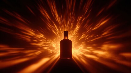 Dramatic Light Creates Striking Silhouette of Bottle in Powerful Marketing Scene