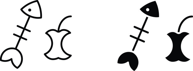 organic waste  icon vector graphic illustration  with white background flat hand made icon fill icon .