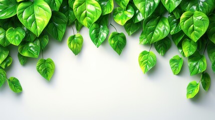 Lush green leaves create a calming atmosphere in a bright and airy space