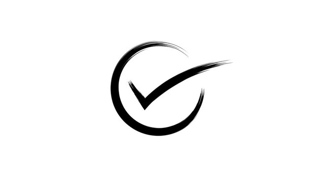 brush line check mark animation video.