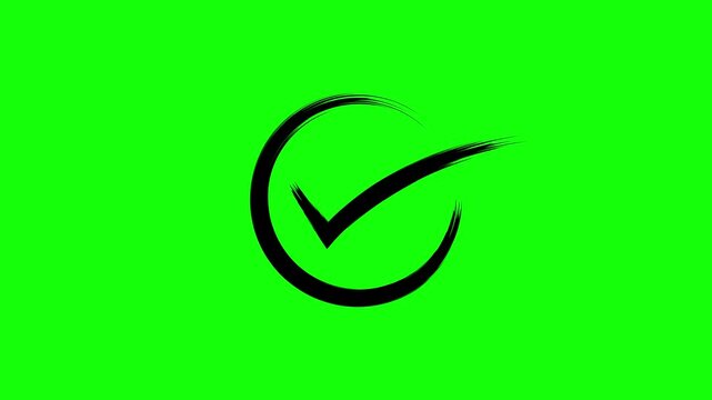 brush line check mark animation video.