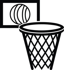  Basketball hoop silhouette Basketball net ring illustration