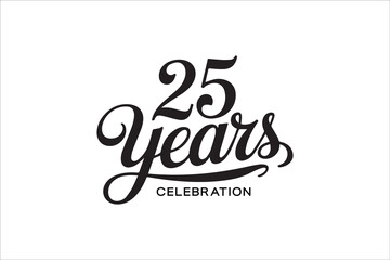 Elegant 25 Years Celebration Typography Design &ndash; Anniversary Calligraphy