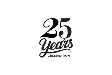 Elegant 25 Years Celebration Typography Design – Anniversary Calligraphy