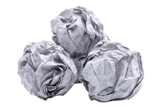 Wrinkled Paper Waste for Recycling Concept