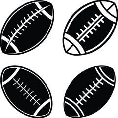 American football outline silhouette set