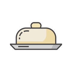 Butter dish icon on White Background Vector Art Illustration on white background.