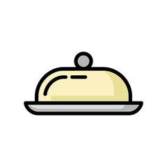Butter dish icon on White Background Vector Art Illustration on white background.