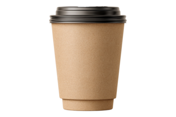 Paper Coffee Cup Mockup with Lid Representing Café Branding and Beverage Concept