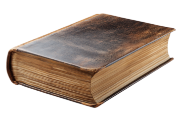 Closed Book with Visible Spine and Sharp Edges Representing Reading and Education