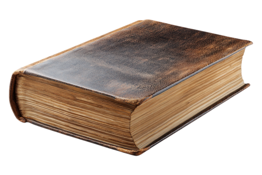 Closed Book with Visible Spine and Sharp Edges Representing Reading and Education