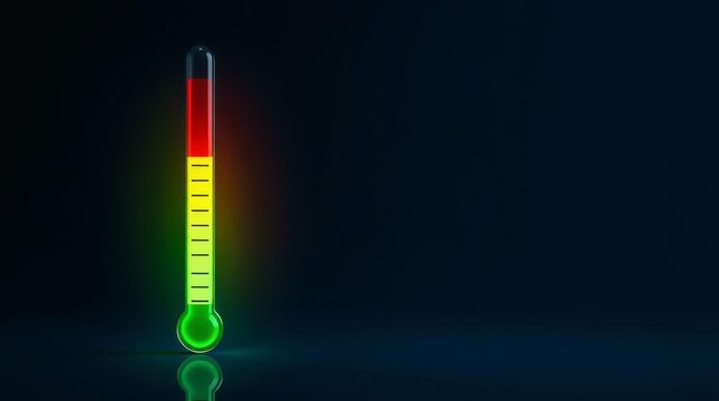 Stress level thermometer background for burnout risk and overload pages