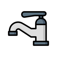 Faucet  icon on White Background Vector Art Illustration on white background.