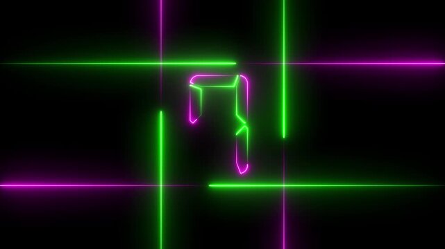 Glowing neon countdown timer from 15 to 0, featuring bright green numbers inside a circular neon ring on a black background. Futuristic light animation creates a bold, modern countdown effect.