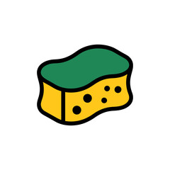 Dish brush icon on White Background Vector Art Illustration on white background.