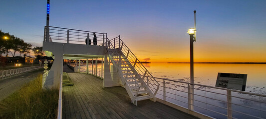 Seaside promenade along the St. Lawrence River in Rimouski, Quebec, Canada